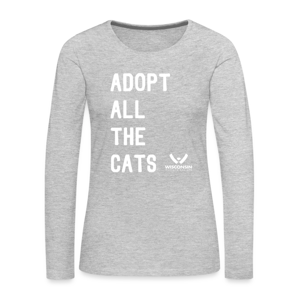 Adopt All the Cats Contoured Premium Long Sleeve T-Shirt - Image 11