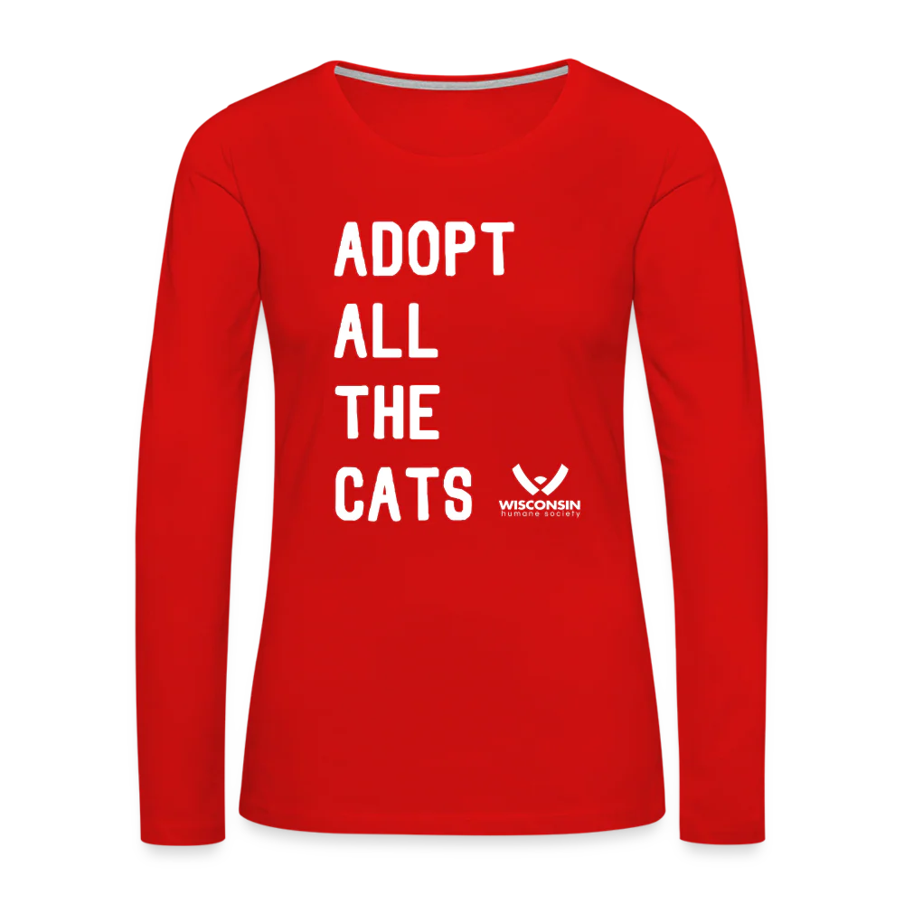 Adopt All the Cats Contoured Premium Long Sleeve T-Shirt - Image 13