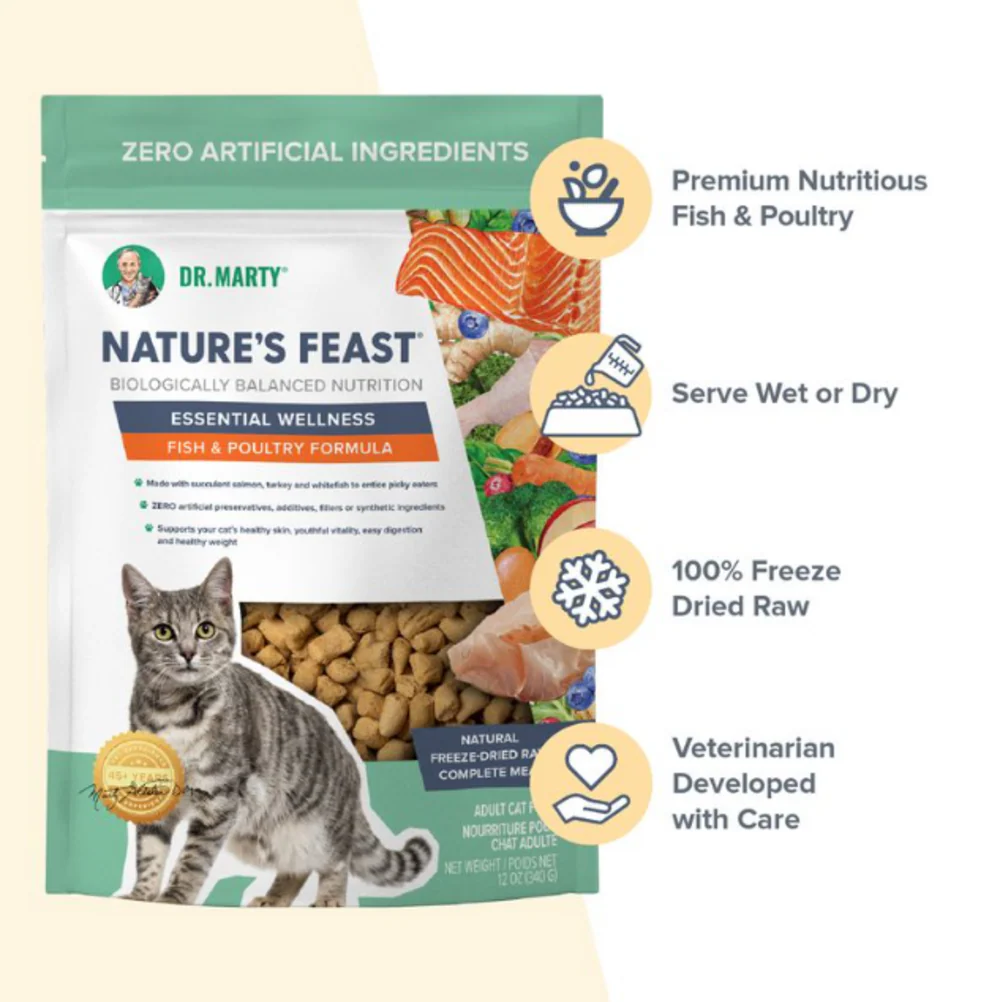 Dr. Marty Natures Feast Freeze Dried Fish & Poultry Cat Pouches - Image 5