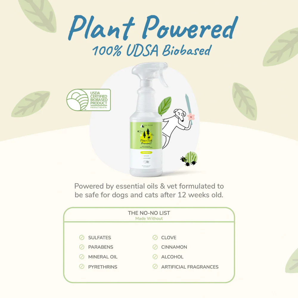 kin+kind Flea & Tick Prevent! Plant Powered Dog & Cat Protect Lemongrass Spray - Image 5