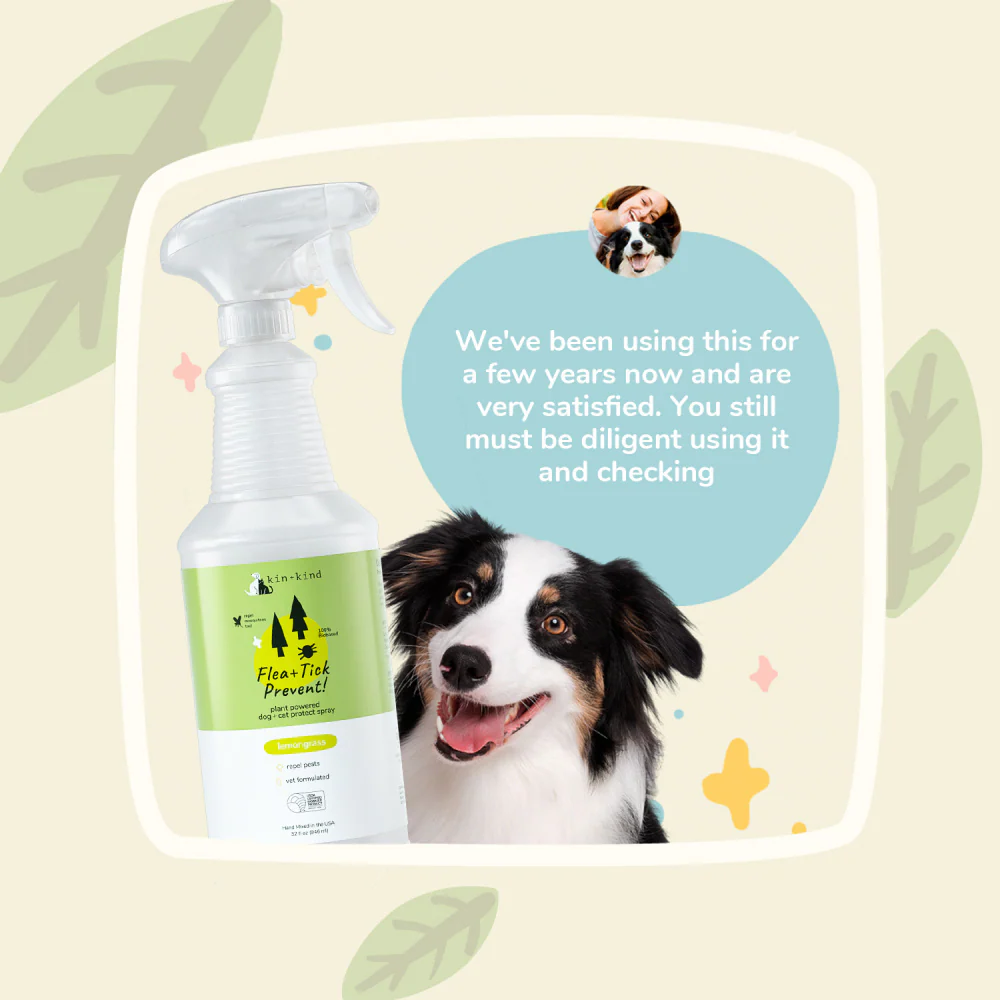 kin+kind Flea & Tick Prevent! Plant Powered Dog & Cat Protect Lemongrass Spray - Image 8