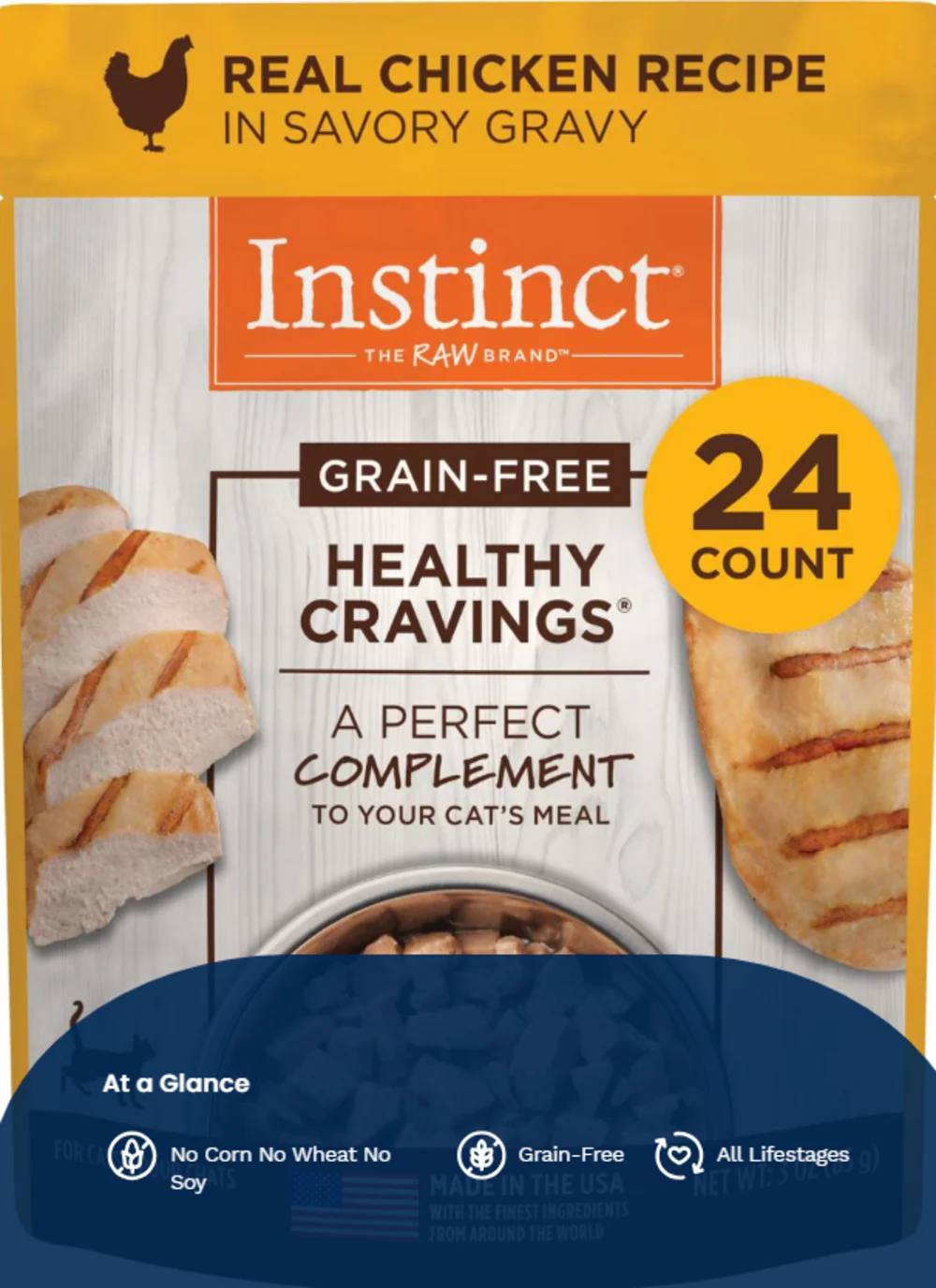 Instinct Healthy Cravings Grain Free Tender Chicken Recipe Meal Topper Pouches for Cats - Image 4