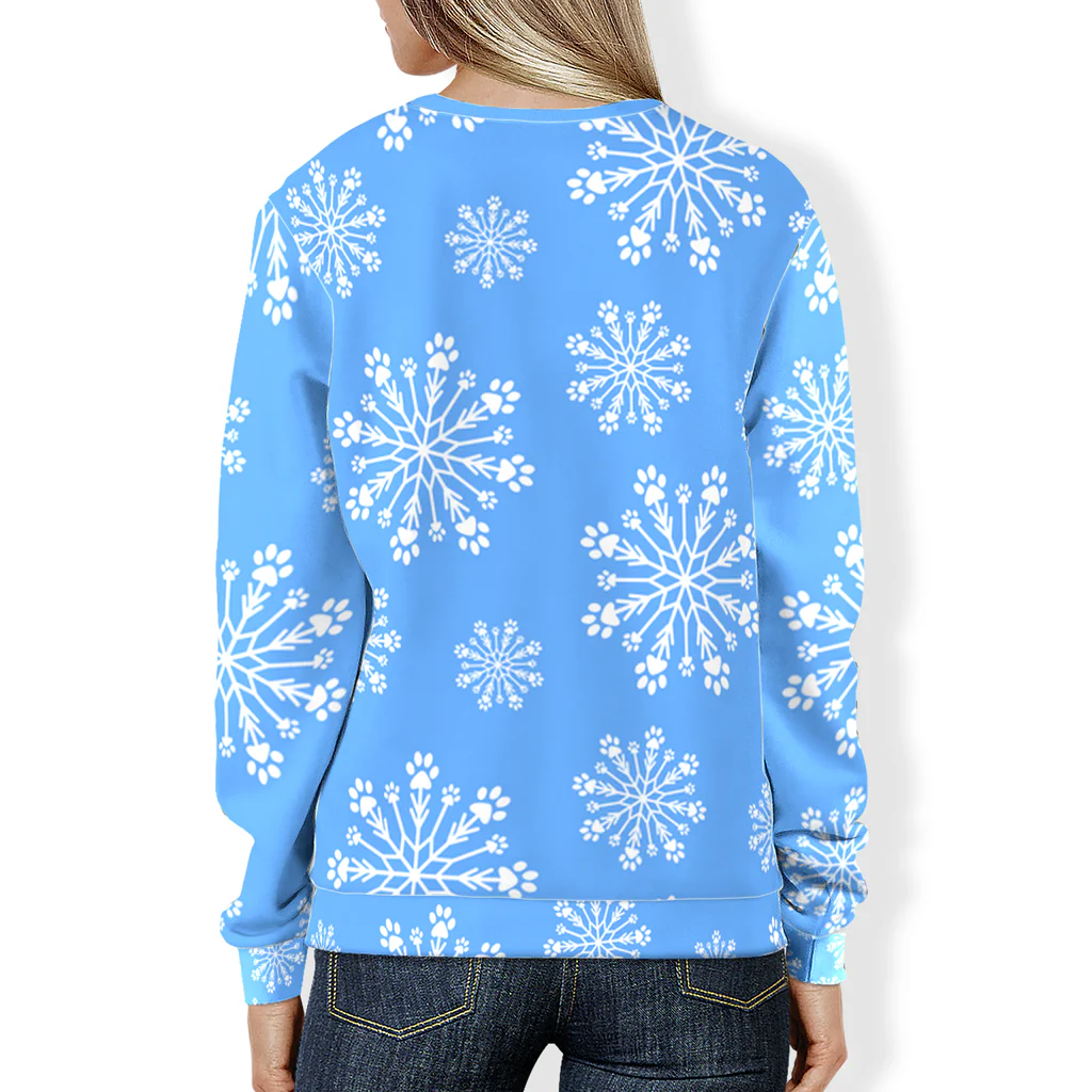 Paw Snowflake All-Over Print Sweatshirt - Image 10