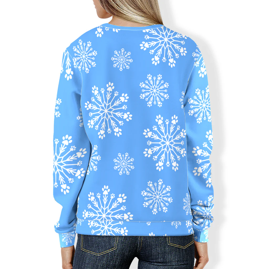 Paw Snowflake All-Over Print Sweatshirt - Image 12