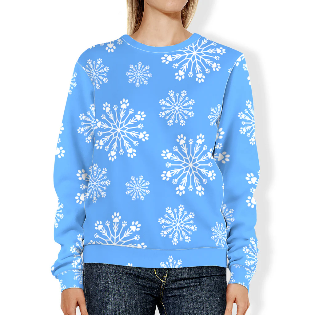 Paw Snowflake All-Over Print Sweatshirt - Image 3