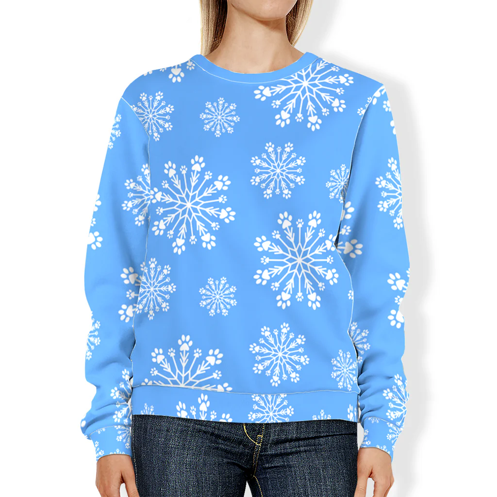Paw Snowflake All-Over Print Sweatshirt - Image 4