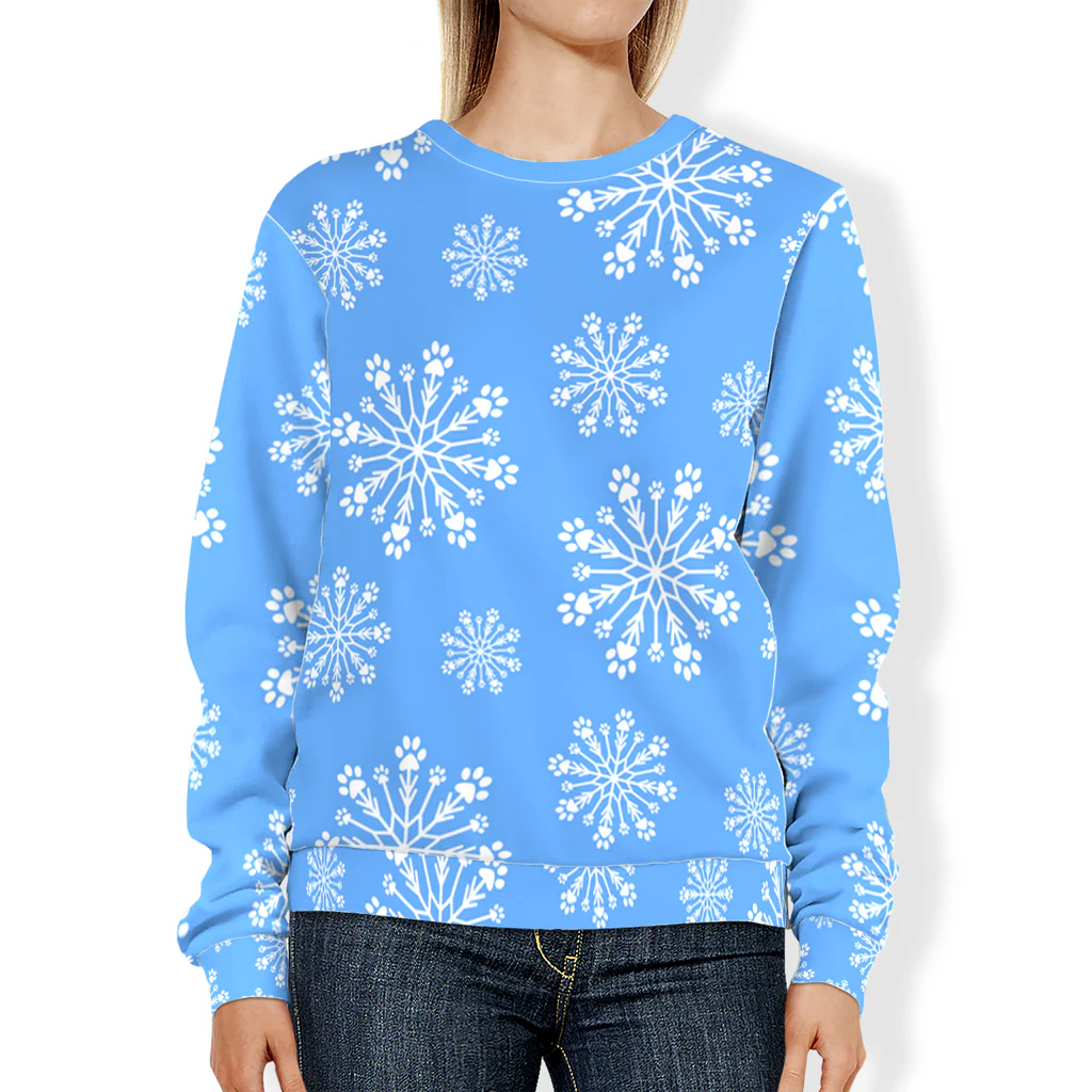 Paw Snowflake All-Over Print Sweatshirt - Image 5