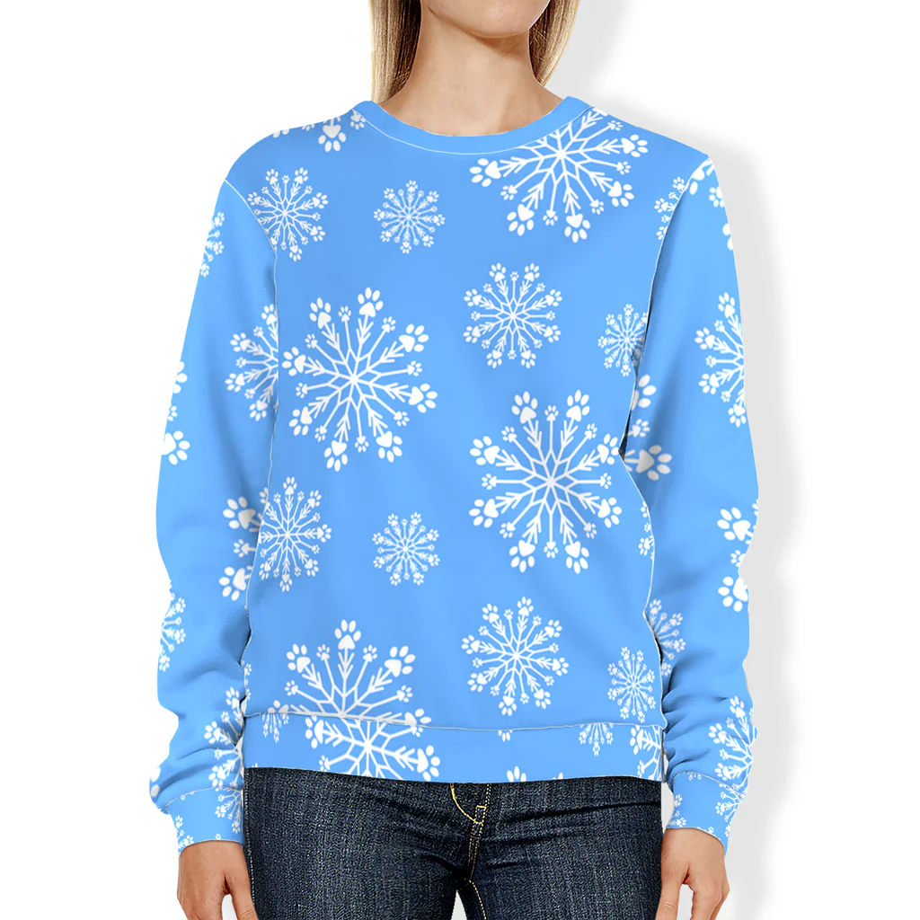 Paw Snowflake All-Over Print Sweatshirt - Image 6