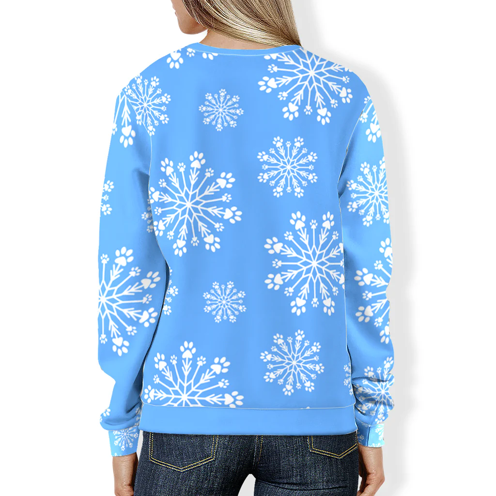 Paw Snowflake All-Over Print Sweatshirt - Image 7