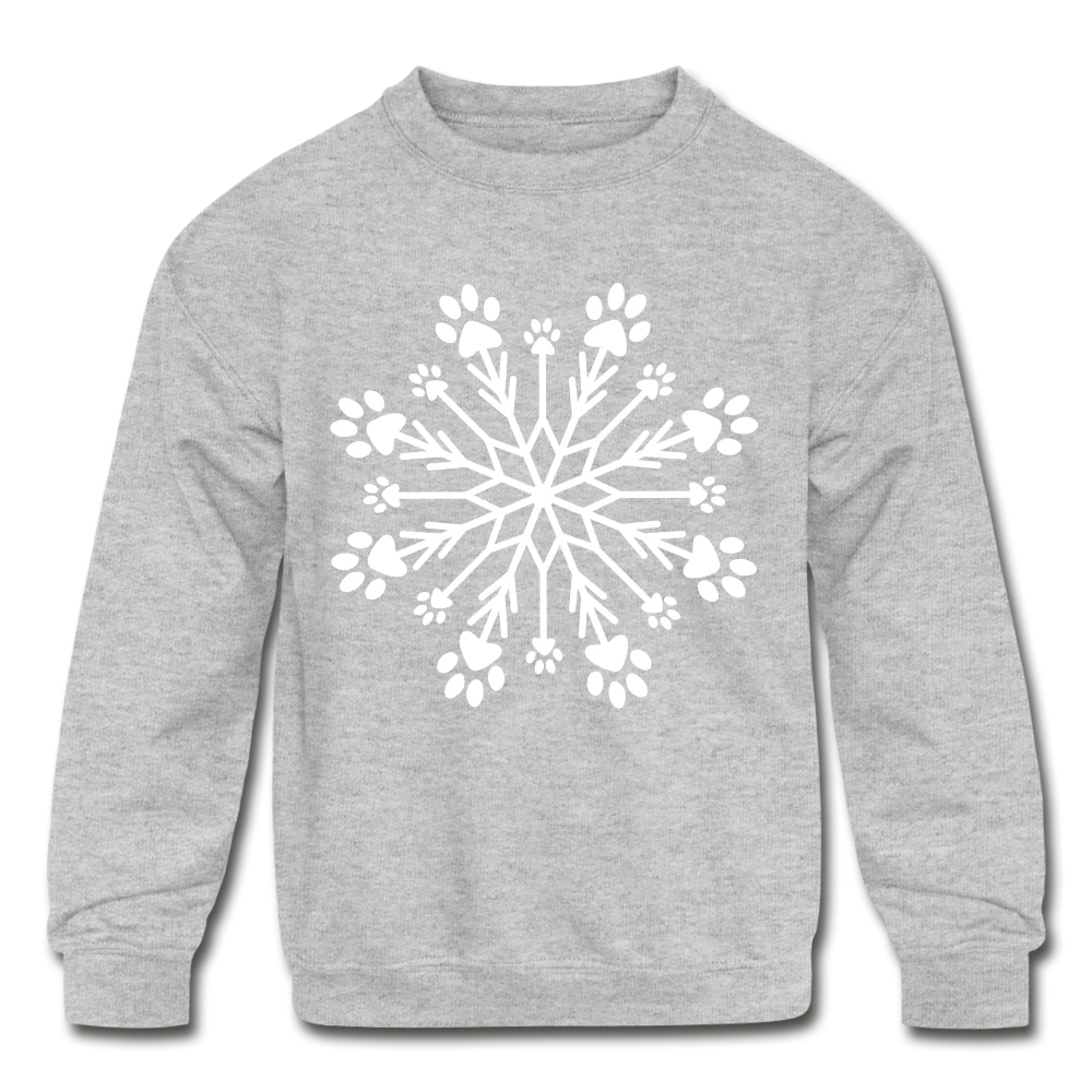 Paw Snowflake Kids' Crewneck Sweatshirt - Image 3