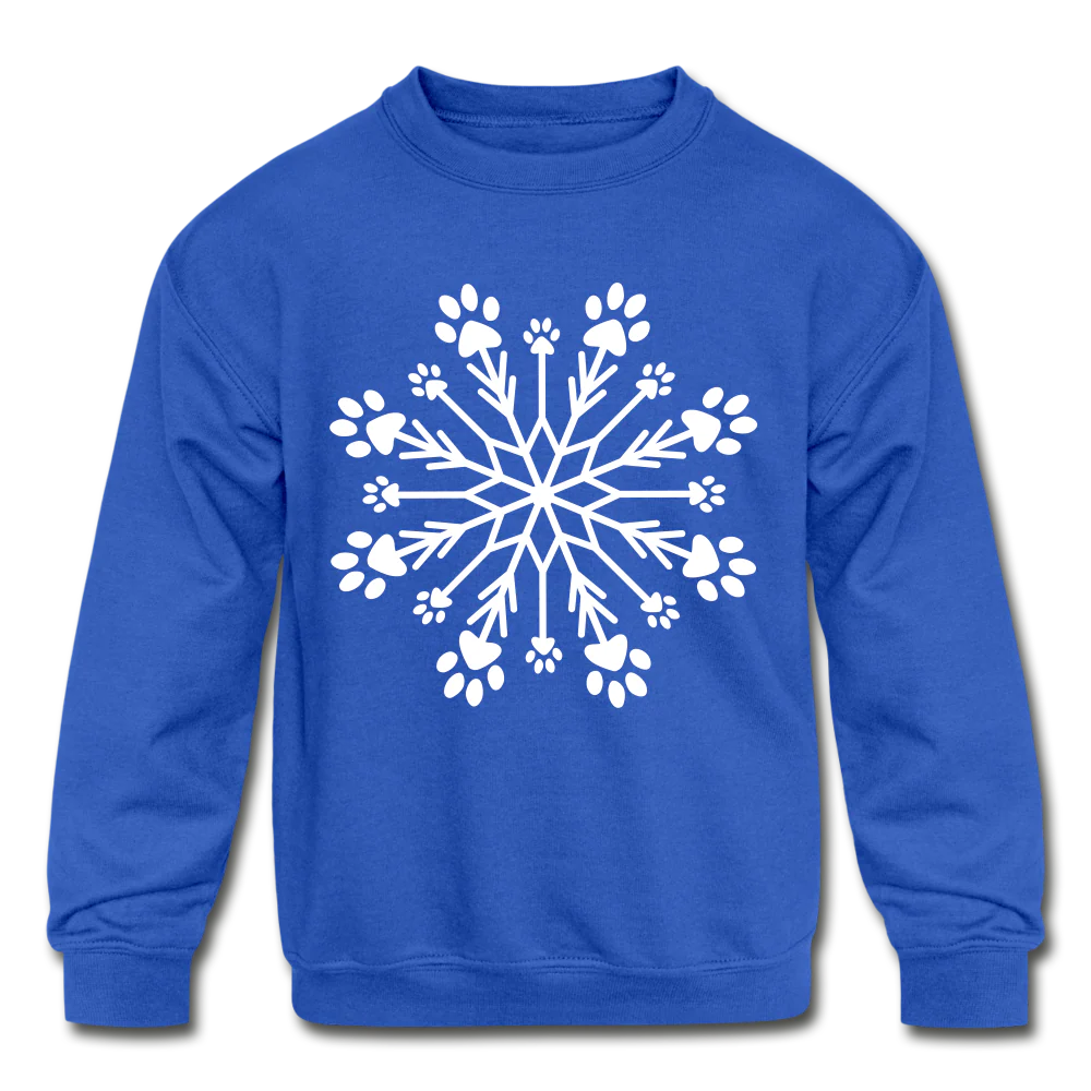 Paw Snowflake Kids' Crewneck Sweatshirt - Image 4