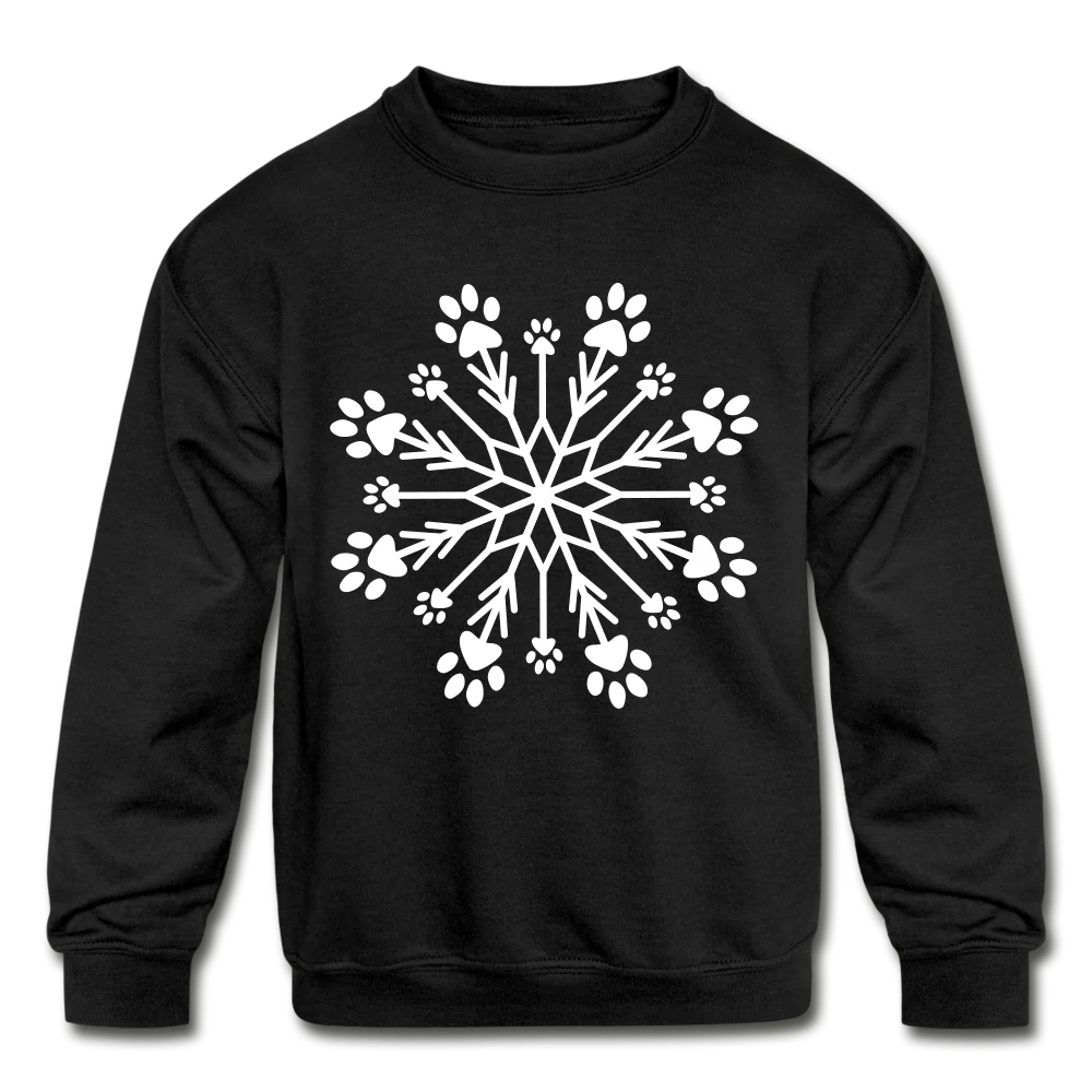 Paw Snowflake Kids' Crewneck Sweatshirt - Image 5
