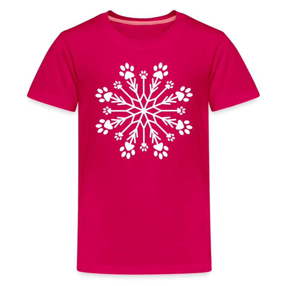 Paw Snowflake Kids' Premium T-Shirt - Image 4