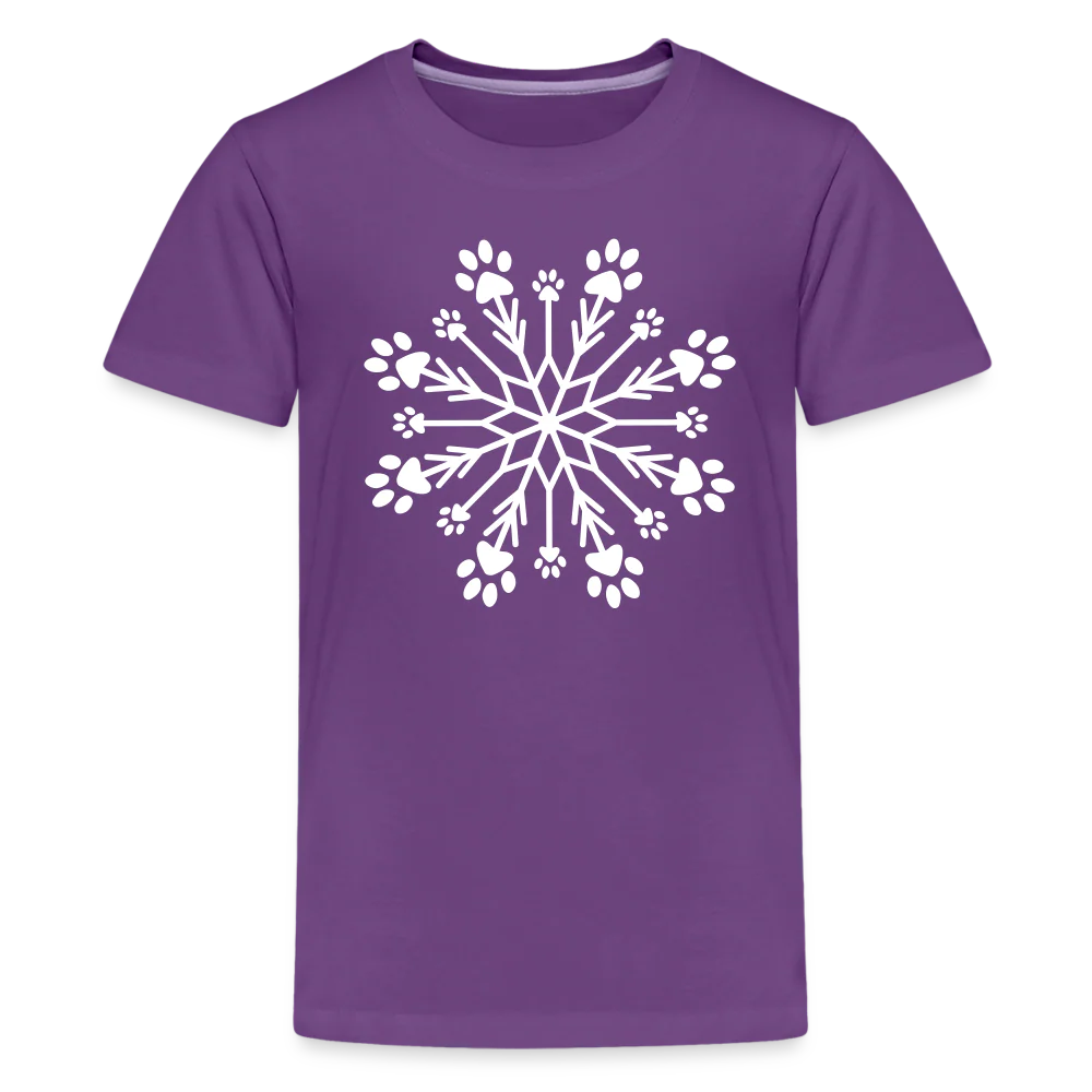 Paw Snowflake Kids' Premium T-Shirt - Image 8