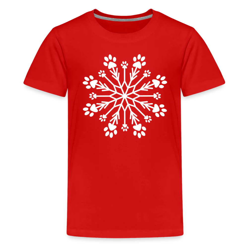 Paw Snowflake Kids' Premium T-Shirt - Image 9