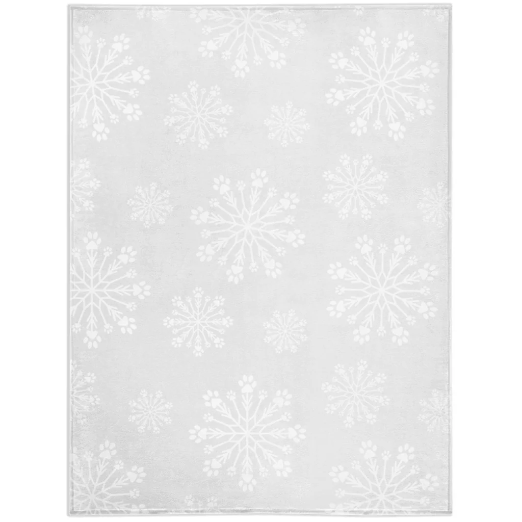 Paw Snowflake Minky Blanket - White/White - Image 3