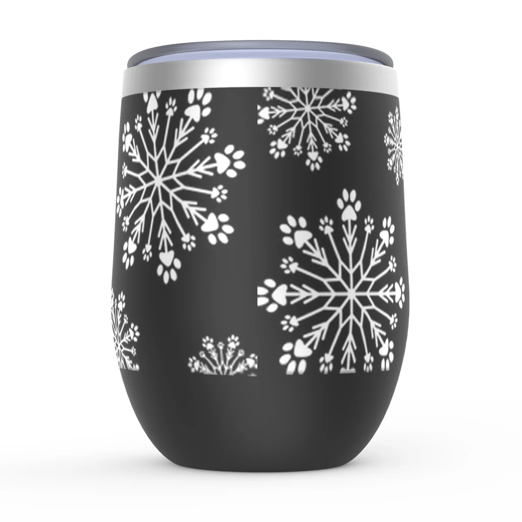 Paw Snowflake Stemless Wine Tumbler - Image 11