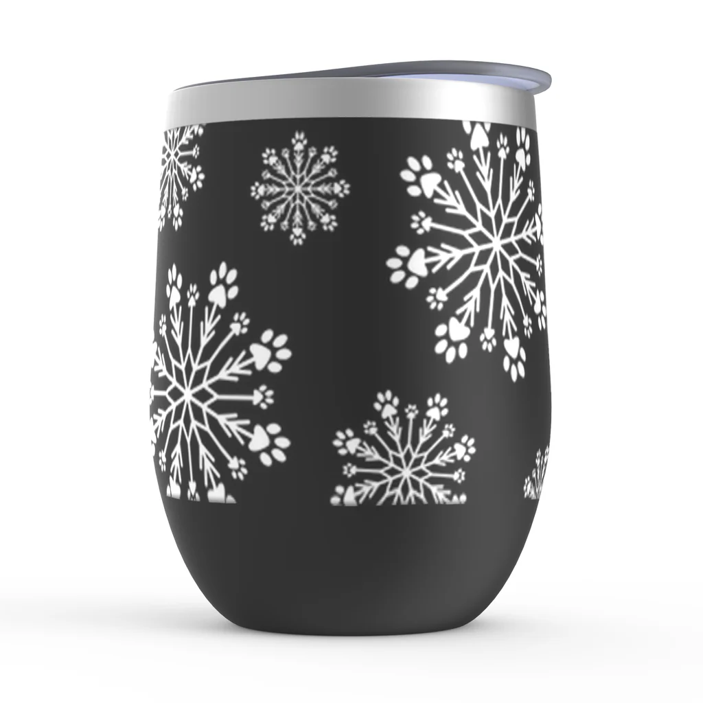 Paw Snowflake Stemless Wine Tumbler - Image 3
