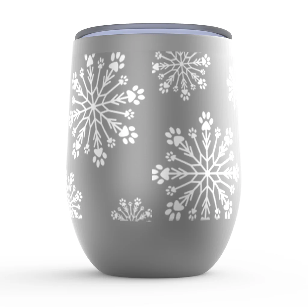 Paw Snowflake Stemless Wine Tumbler - Image 5