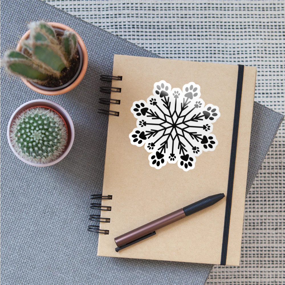 Paw Snowflake Sticker - Image 5