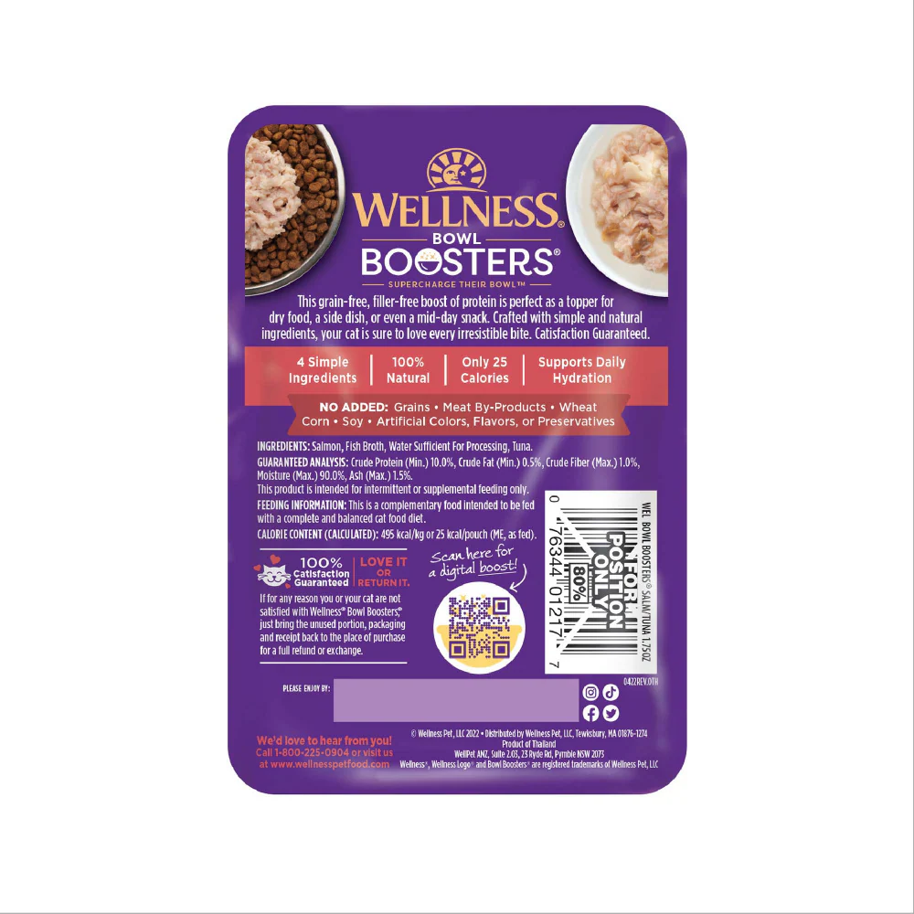 Wellness Bowl Boosters Flaked Salmon & Tuna in Broth Wet Cat Food Topper - Image 3