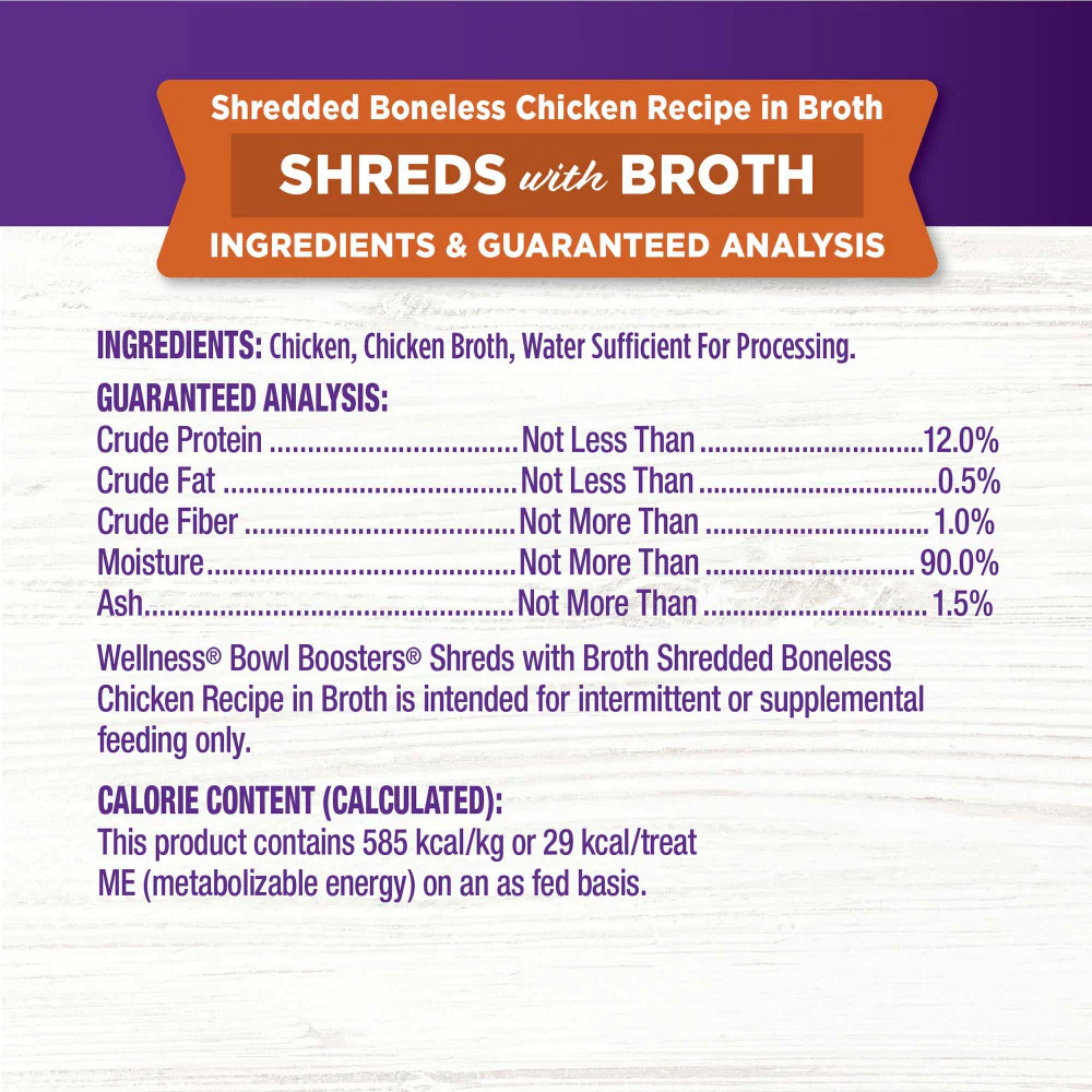 Wellness Bowl Boosters Shredded Chicken in Broth Wet Cat Topper - Image 4