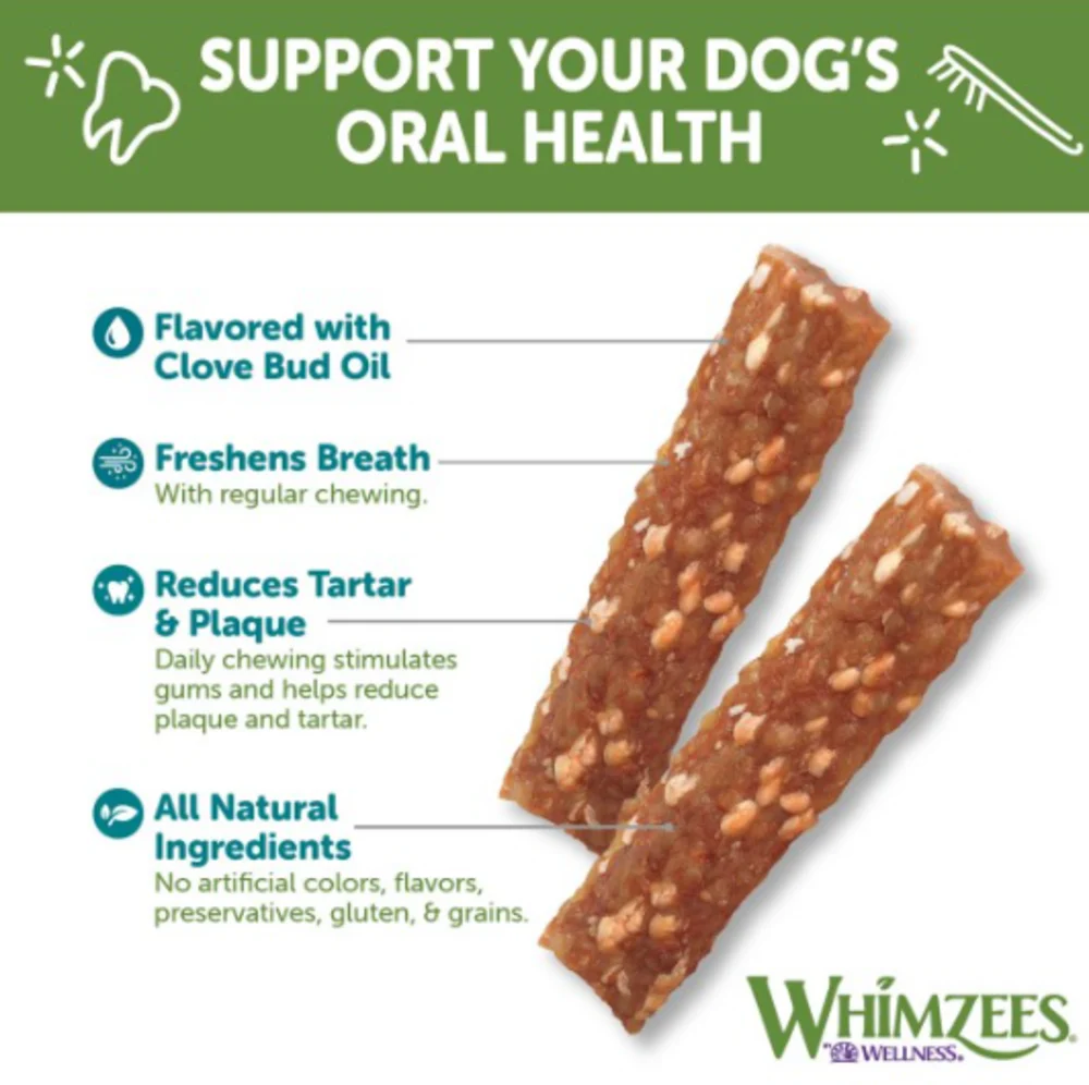 Whimzees Medium Veggie Strip Dental Chew Dog Treats - Image 3